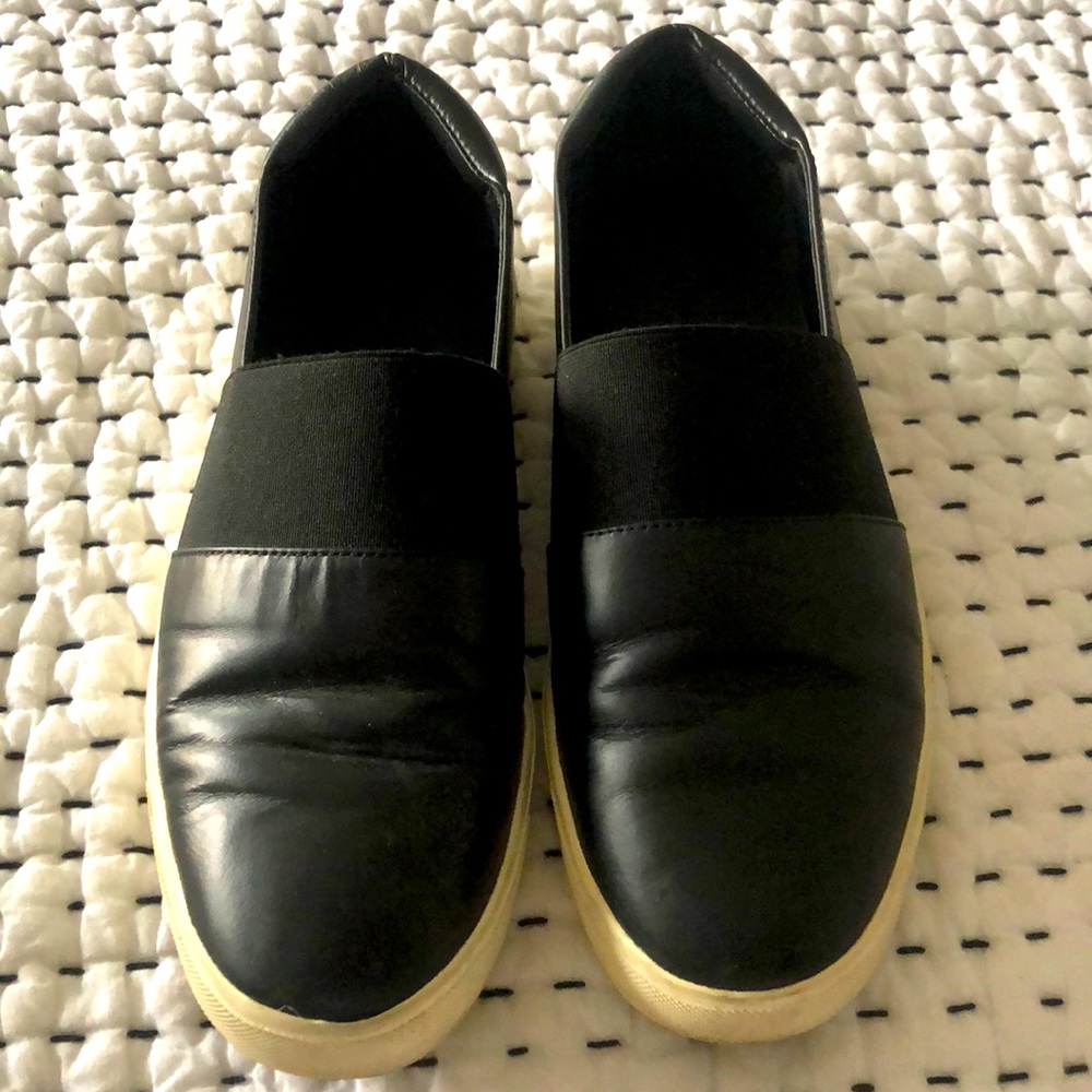 Vince black leather sneakers